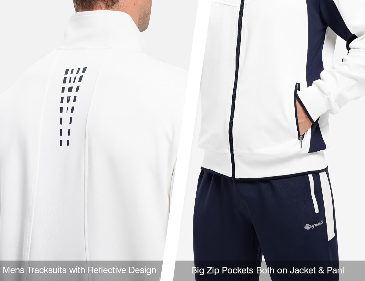 TBMPOY Men's Tracksuits Sweatsuits for Men Sweat Track Suits 2 Piece Casual Athletic Jogging Warm Up Full Zip Sets - Image 5