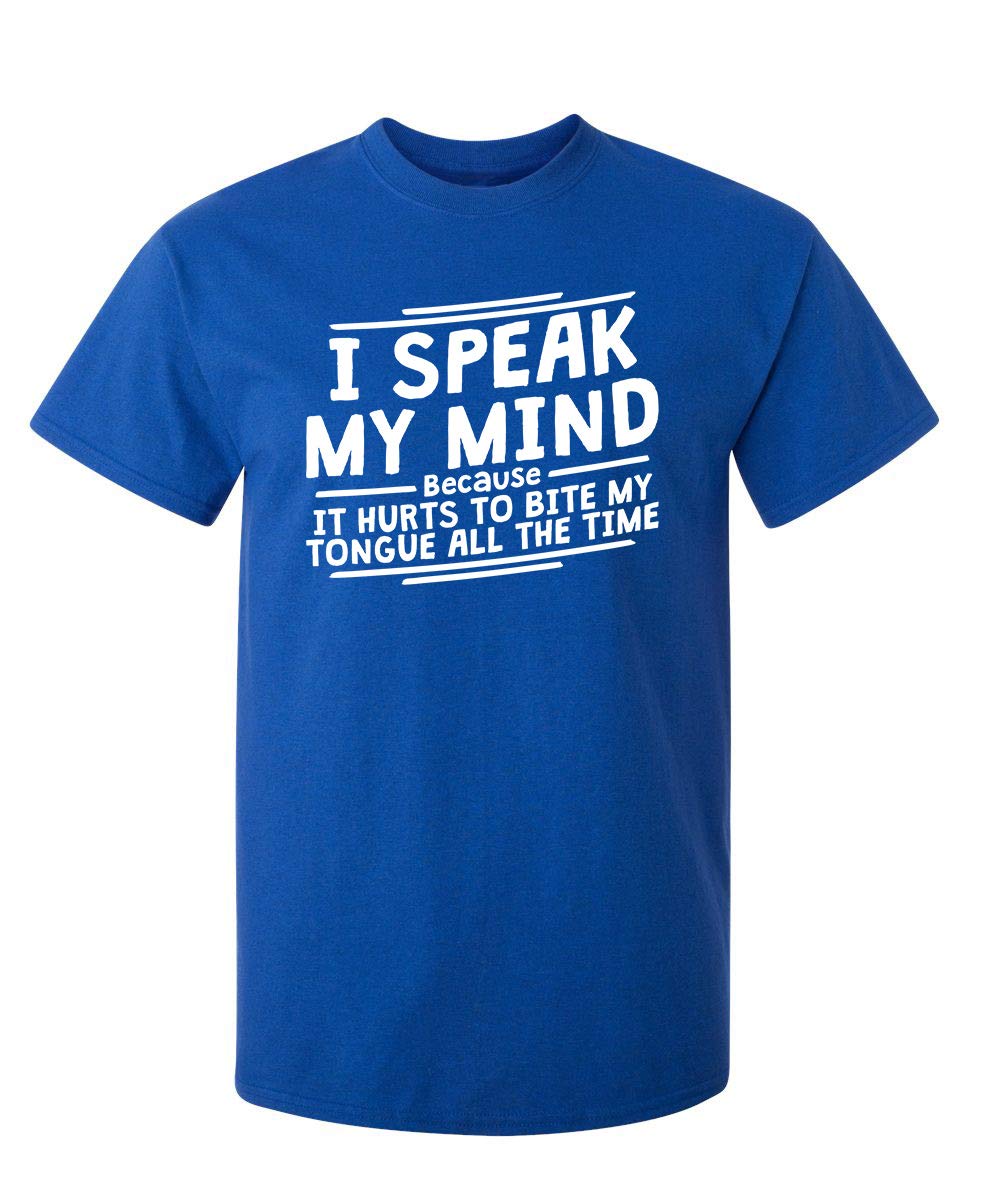 It Hurts to Bite My Tongue Sarcastic Men's Tee Shirts | Funny Statement Shirt | Graphic Novelty Sarcastic Funny T Shirt