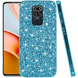 Cargador Celular Redmi Note 9 Funda compatible para Xiaomi Redmi Note 9 Funda Glitter, Funda Xiaomi Redmi Note 9 Carcasa Smartphone Silicona Xiaomi Redmi Note 9 Case Rosa (Azul, Xiaomi Redmi Note 9)