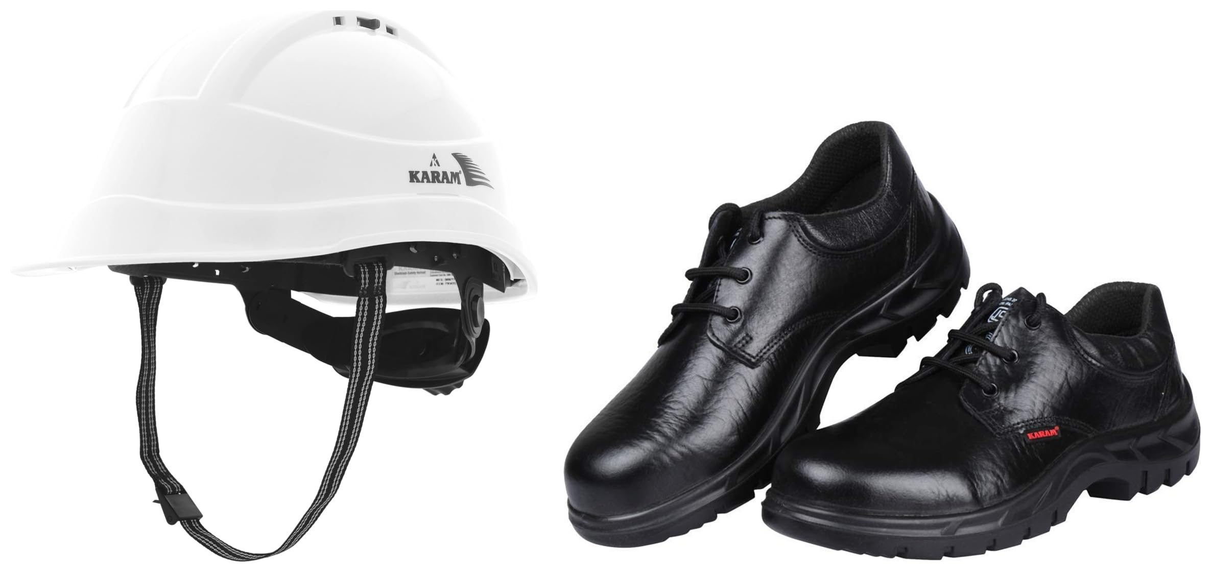 Karam FS05 Black Leather Safety Shoes for Men | Single Density with Steel Toe | Antistatic, Antislip-picture-37