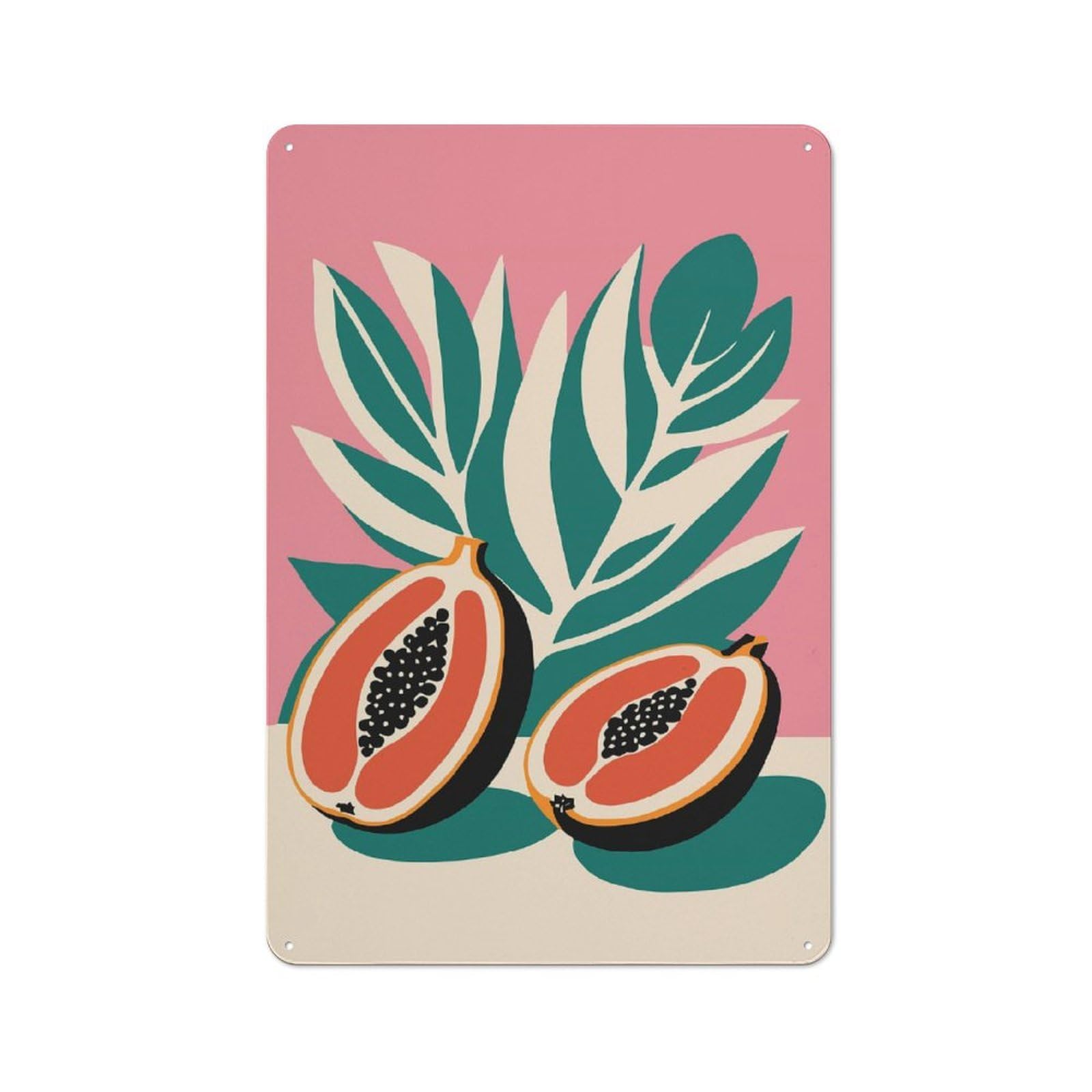 Urban Retro Tropical Fruit Decorative Metal Plaque 30x20cm, Urban Room Decor for Flat, Bar, Studio Or Gallery Wall