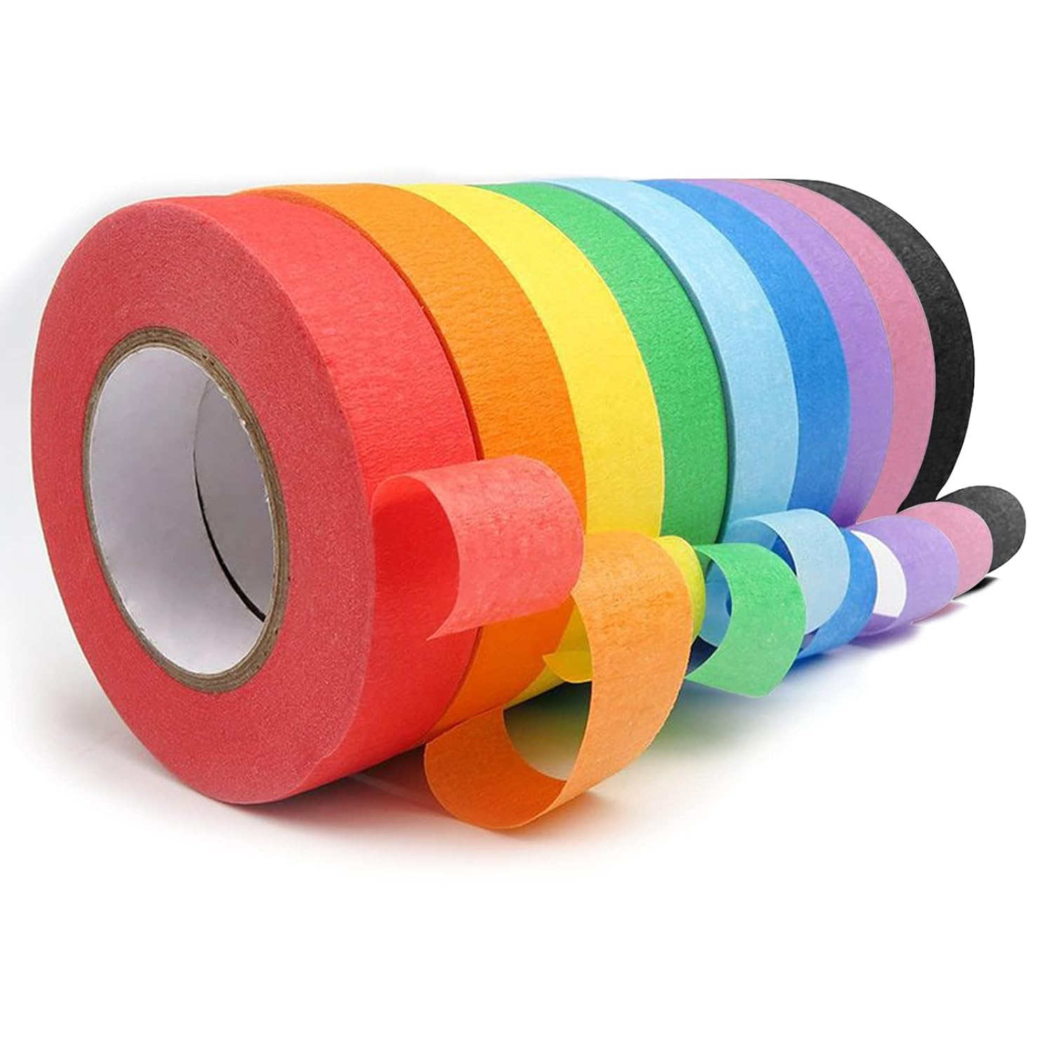 Washi Tape Sets for Scrapbooking, 9 Rolls Coloured Masking Painters