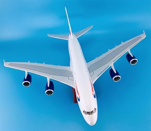 Miniatura 6 de MUZIZY Copia modelo de avión 1160 18.1 in con ruedas Avión Aviones Airbus A380 para British Airways Aleación Die Cast Plane Model Collection