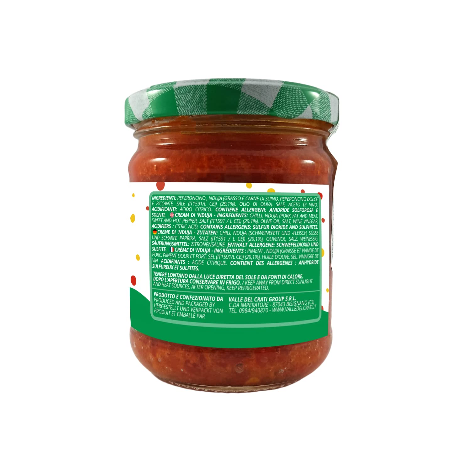 Crema Nduja Picante Calabrese, Salami Untable Y Cremoso, Crema Artesanal Made In Italy Con Pimientos Picantes En Aceite De Oliva, 3 Tarros De 180gr