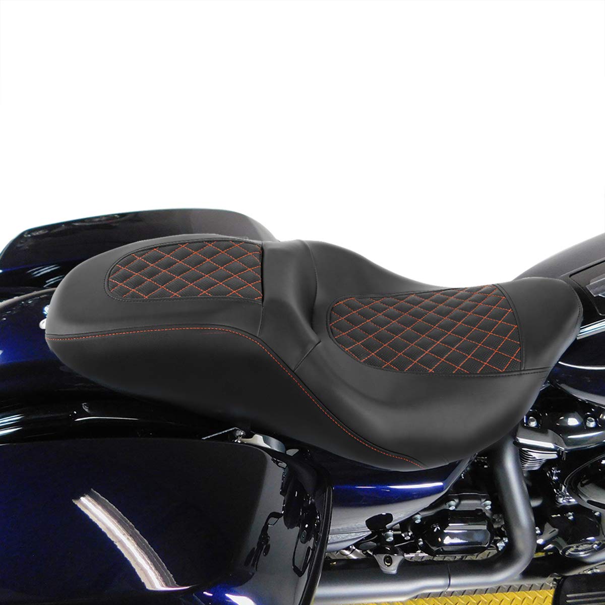 バイク　ソロシート　ハーレー Leather Motorcycles Seats Low-Profile Rider Passenger Seat For Harley Street Glide 06