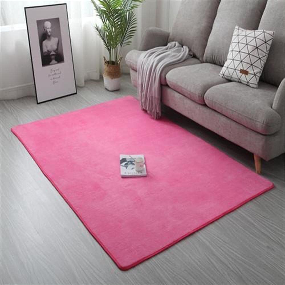 Tapis salon moderne rose pour chambre d'enfants et bébés LUNEZY