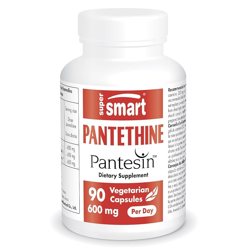 Supersmart — Suplemento de vitamina B5 com pantetina 200 mg por cápsula — 90 cápsulas