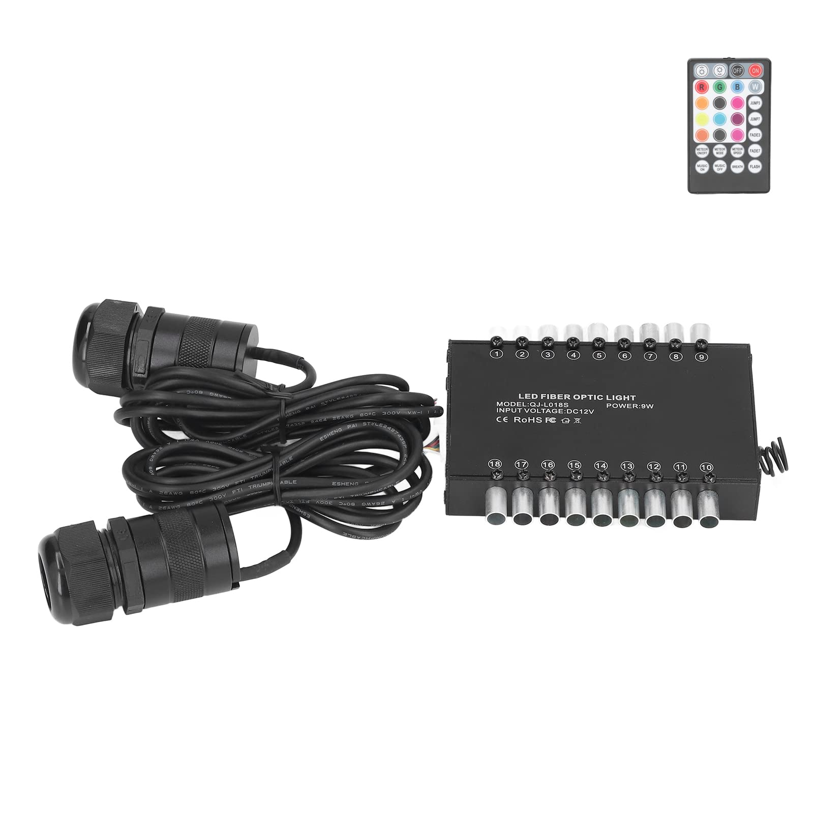 Hyuduo LED Fiber Optic Light RGBW Bluetooth APP Control 18 Hole Ambient