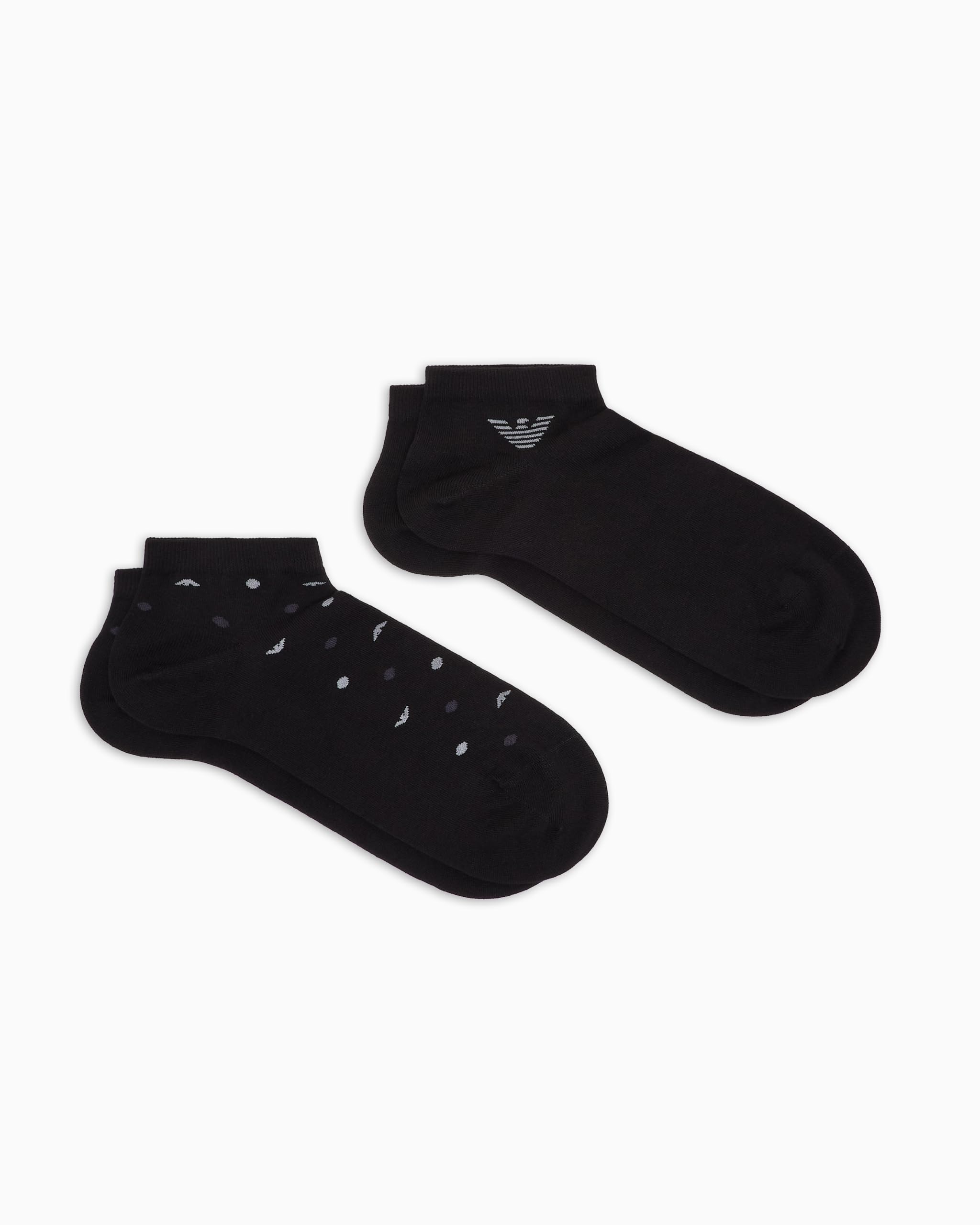 Emporio Armani MAN'S ALLOVER EAGLE 2-PACK SOCKS INSIDE BLACK TU