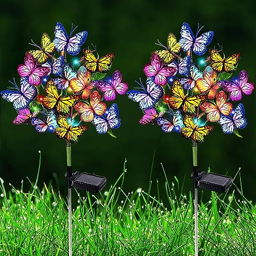 Vinaco Solar Powered Butterfly Lights,2 Pack Solar Garden Lights Outdoor Waterproof IP65, Colorful Butterfly Warm Light Butterfly Solar Lights Outdoor Garden Decorative for Garden Yard Pathway Patio. Vinaco Solar Powered Butterfly Lights,2 Pack Solar Garden Lights Outdoor Waterproof IP65, Colorful Butterfly Warm Light Butterfly Solar Lights Outdoor Garden Decorative for Garden Yard Pathway Patio.