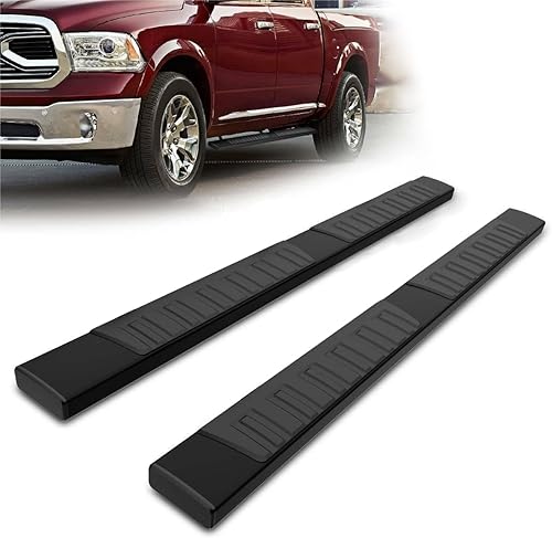 Estribos laterales de aluminio, escalones laterales de camión, barras Nerf L+R para 20192020202120222023 RAM 1500 de 4 puertas Quad Cabcabina