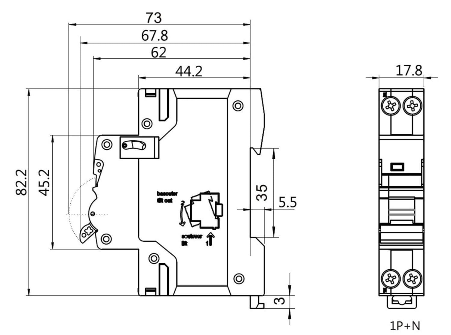 Wyłącznik automatyczny GYM9N 1P N 6A 10A 16A 20A 25A 32A 40A 220V Mini wyłącznik automatyczny B Cue C Cue 1 szt. (B Curve, 16a)