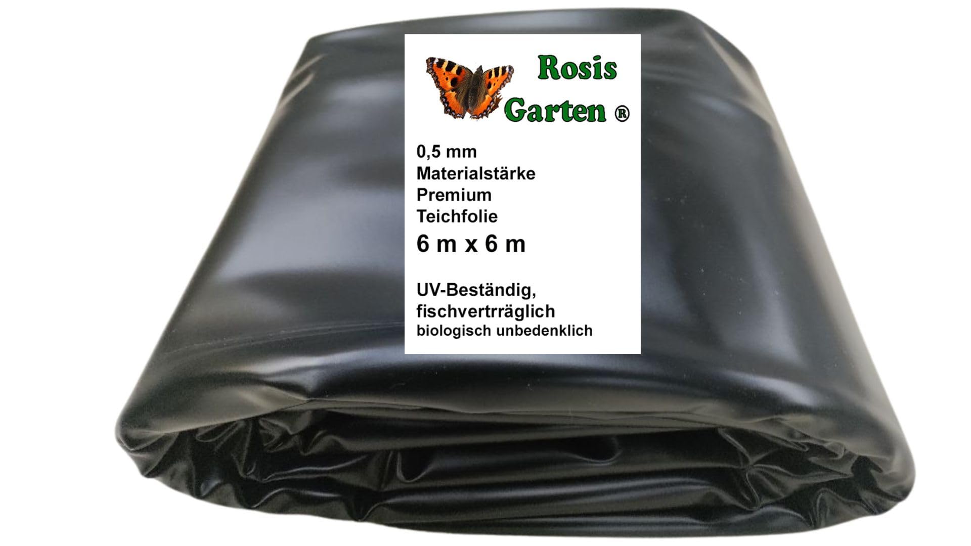 PVC Teichfolie 6 m x 6 m Stärke 0,5mm schwarz Teich Gartenteich Teich Teichbau