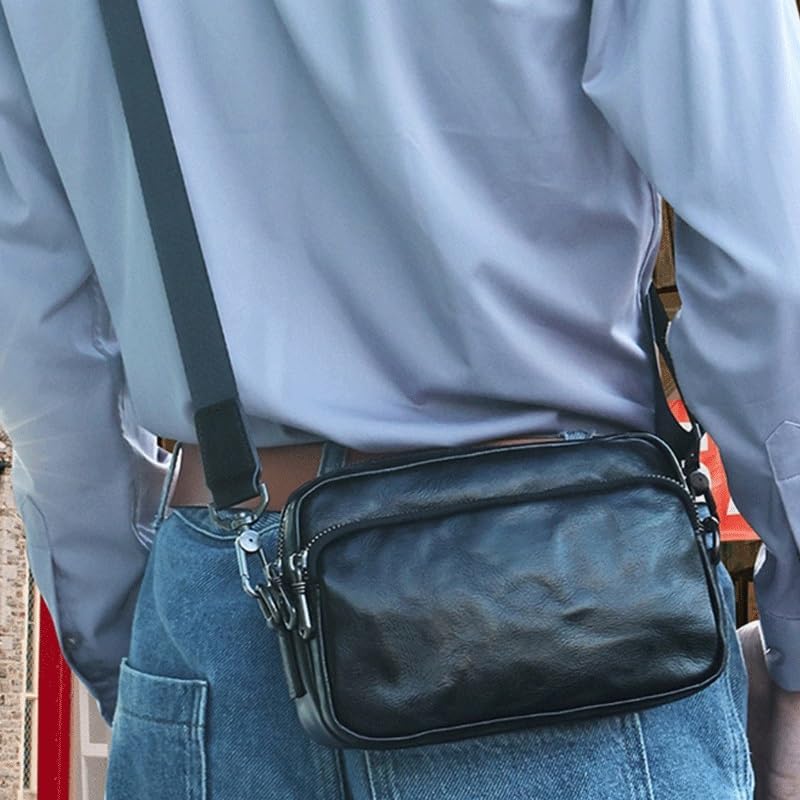 Men's Small Backpack for Commuting Single Shoulder Cross Body Leather Bag
