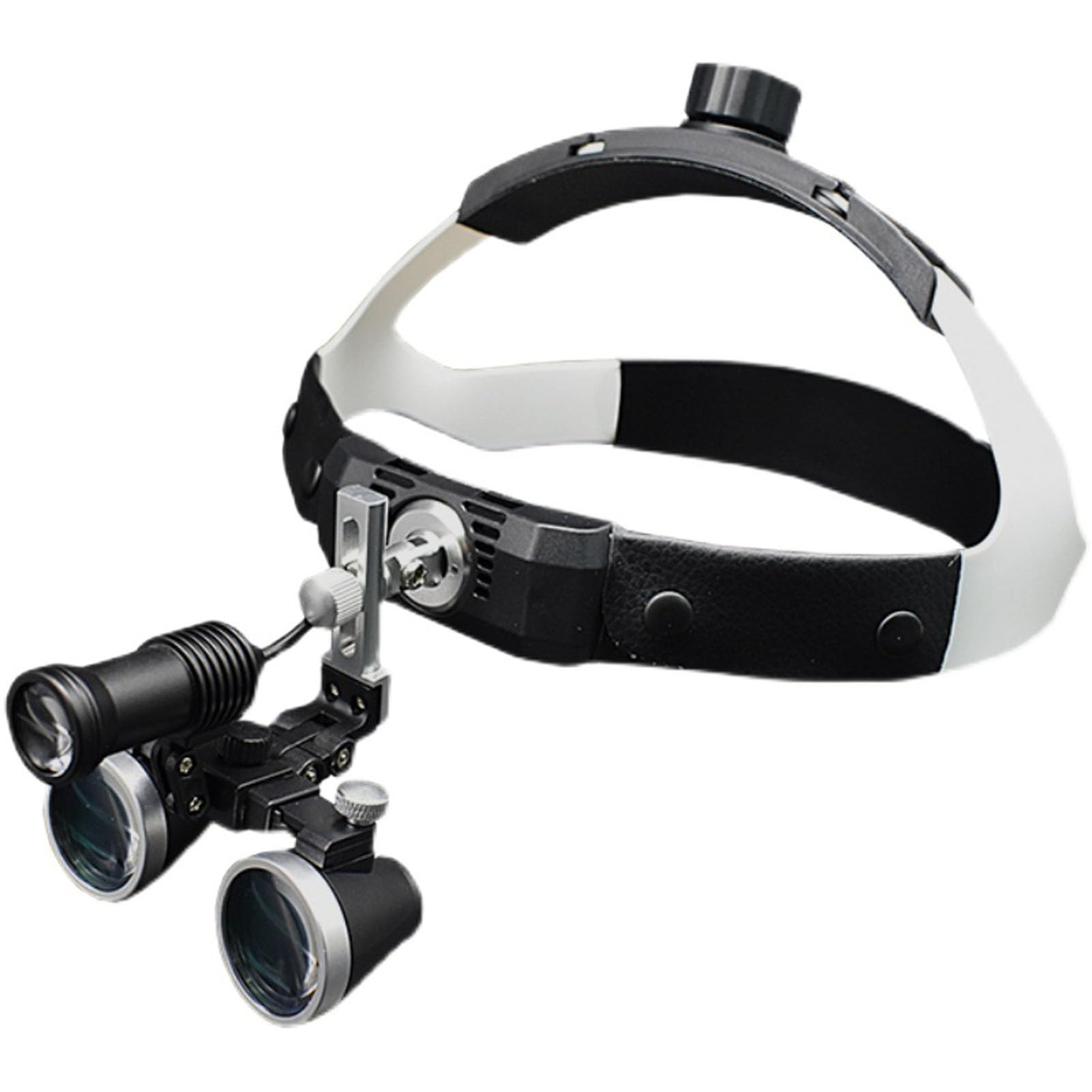 HTTGDGDH Loupe, Head Mount Magnifying Binocular Loupes Led Magnifier With Illumination, Lamp Belt Clip Type With Filter Aluminum Box