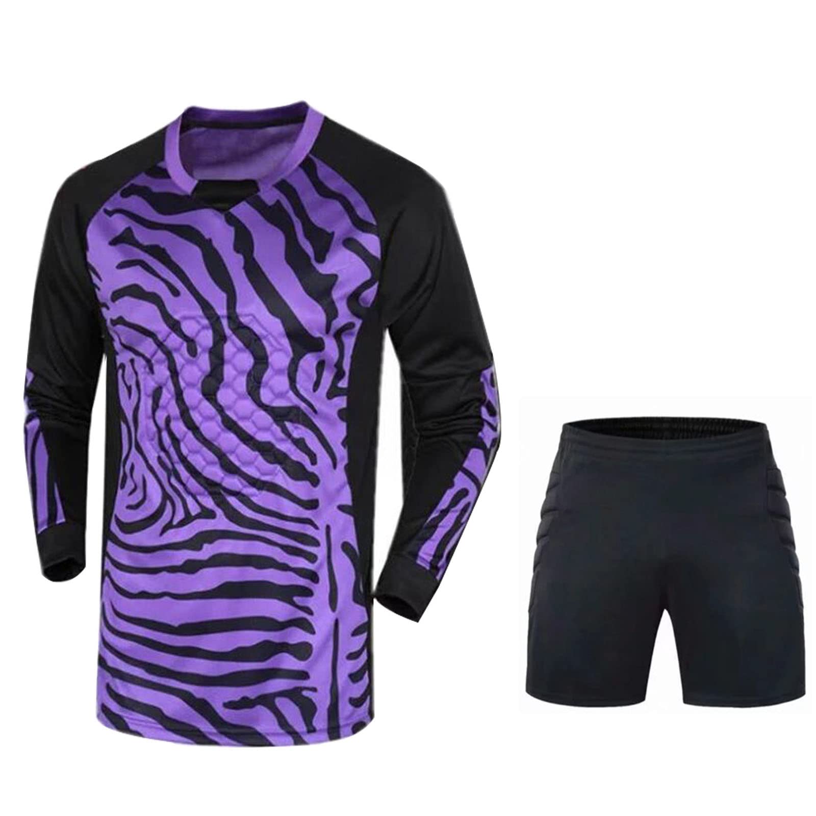 Gardien But Football Gardien de But Uniforme Kit Anti-Collision Chemises à Manches Longues Short ​Uniformes d'entraînement Costume de Sport de Gardien de But pour Adultes S0-2