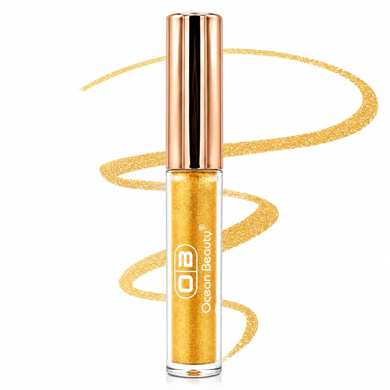 OB Ocean Beauty Glitter Eyeliner, Metallic Golden Shimmer Sketch Pen Liquid Brush Eyeliner, Waterproof Long Lasting Sparkle Eye Makeup, Smudge Proof Fine Tip Eye Liner Quick Drying for Women & Girls-image-18