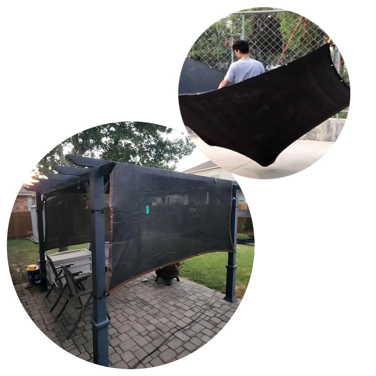 Telone da giardino con protezione solare 85% con occhielli, 9,5 x 11 m, rete nera per serre, terrazzi, piante e polli, ideale per pomodori e soluzioni all'aperto