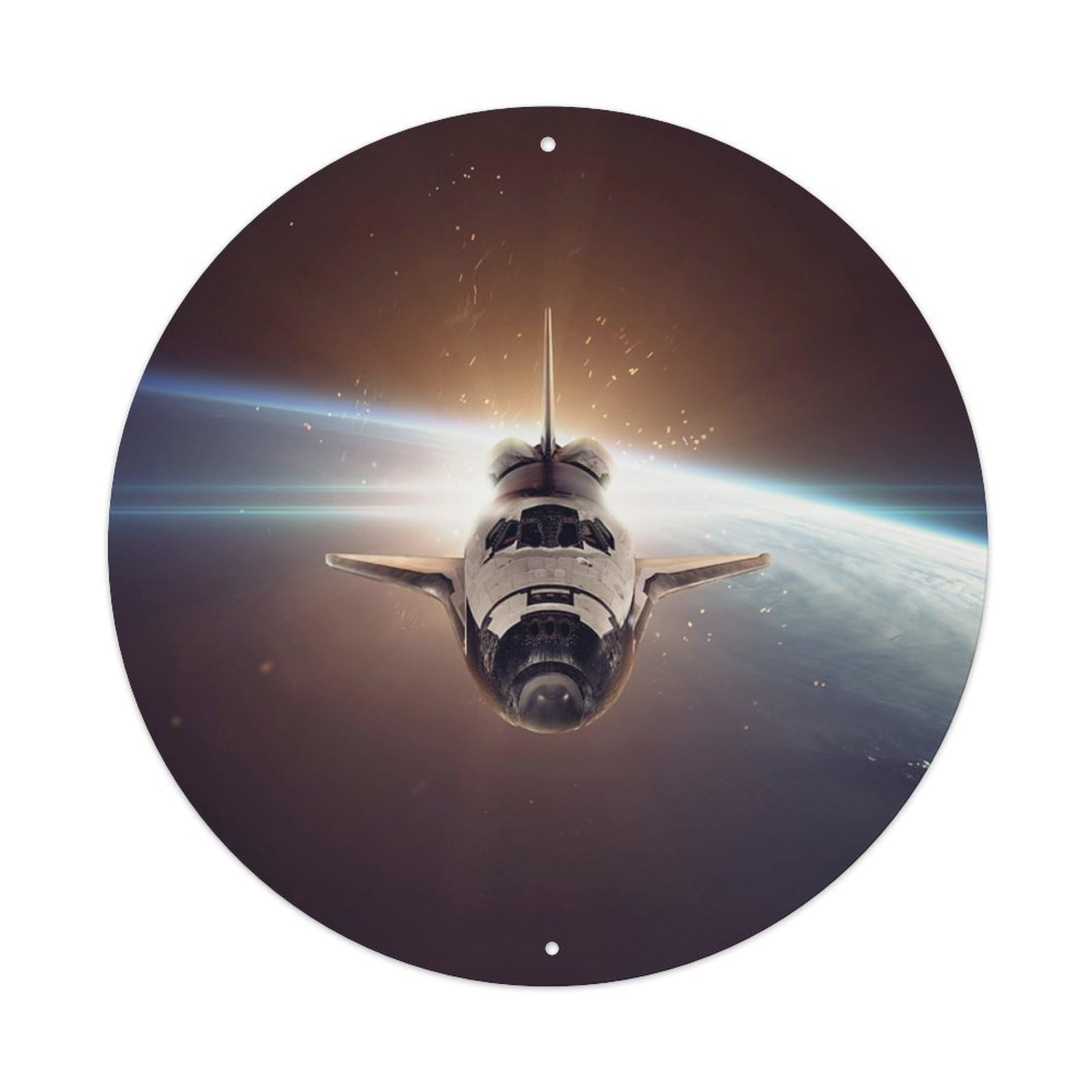 Orbital Spacecraft Earth Horizon Exploration Metal Tin Sign