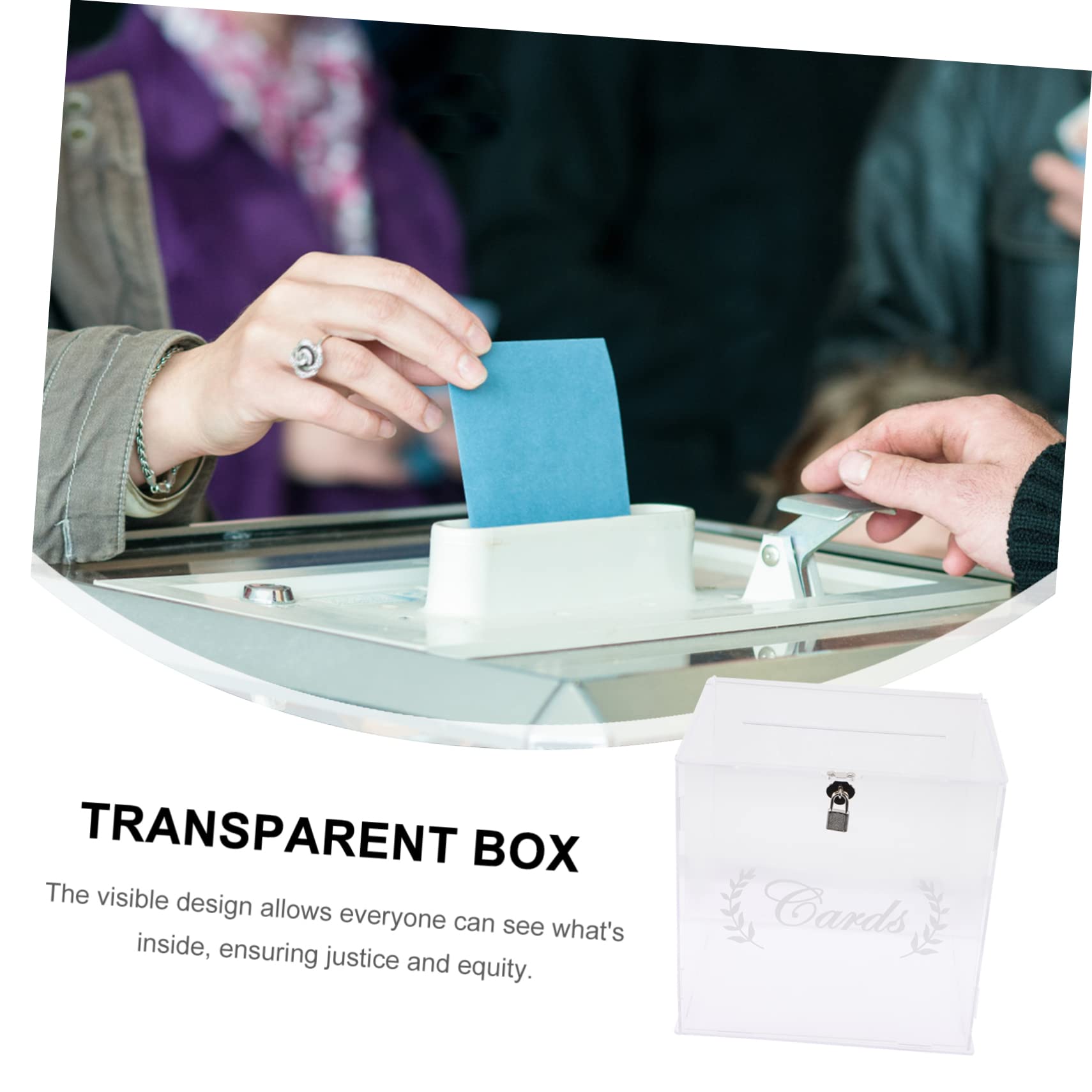 Operitacx Urna Electoral de Acrílico Transparente para Mesa de Recepción
