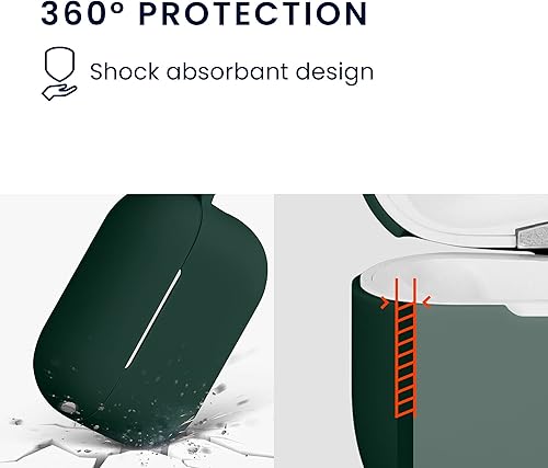 Miniatura 4 de kwmobile Funda compatible con Apple AirPods Pro 2 - Funda de silicona para auriculares - Verde oscuro