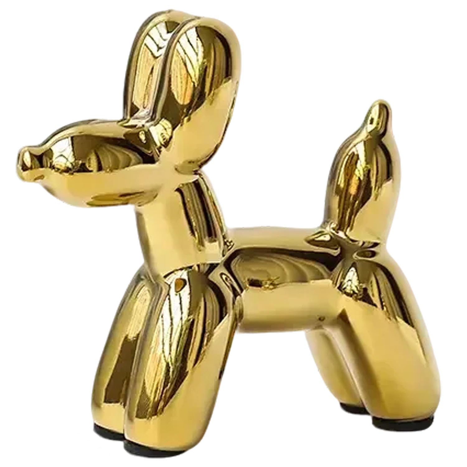 PIGPIGFLY Gold Balloon Dog Sculpture,Creative Cute Animal Crafts Figurine Balloon Dog Shaped Statue，Home Store Decoration,Modern Living Room Ornaments