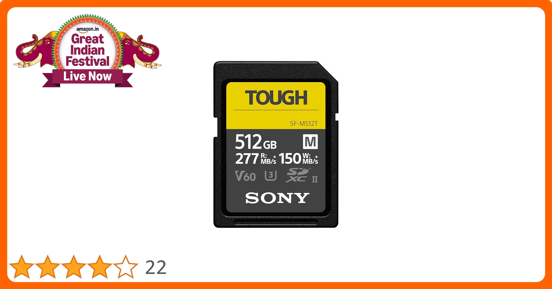 Sony 512 GB Tough M Series UHS-II SDXC Memory Card: Buy