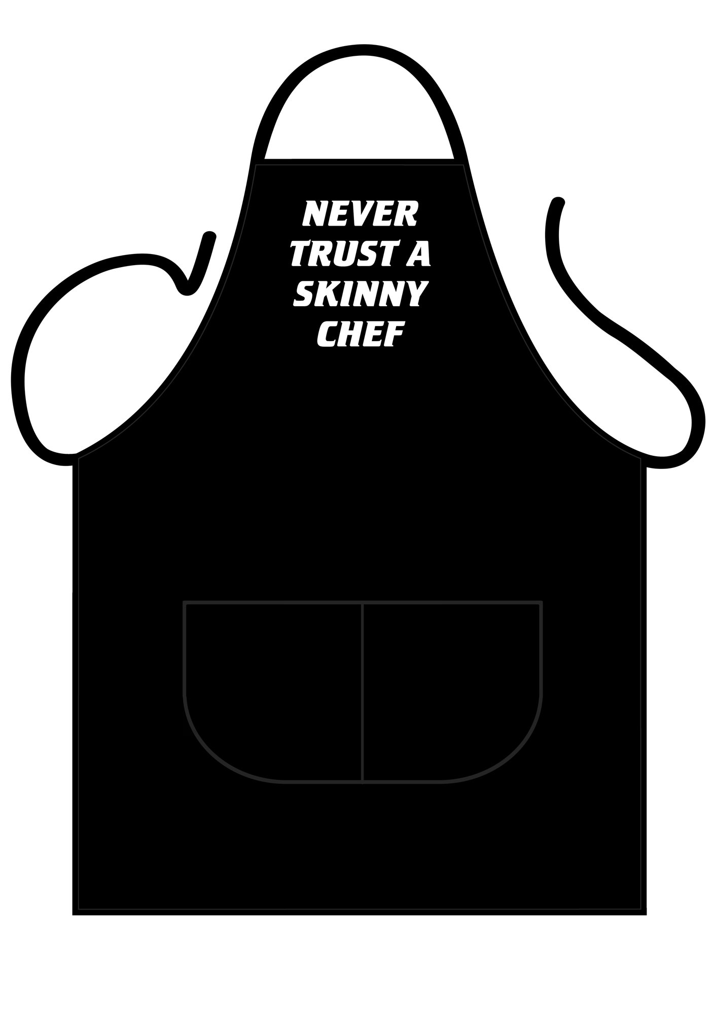 ICONIC APRONS MENS NOVELTY APRON,"NEVER TRUST A SKINNY CHEF"FRONT PRINT,COOKWARE,COOKING APRON,BAKEWARE APRON,BBQ APRON