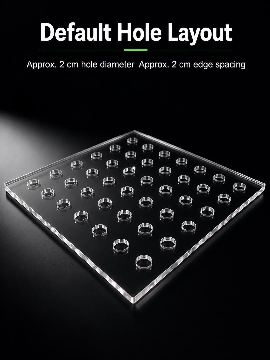 Tapa para acuario de acrílico transparente con orificios, 2 mm grosor