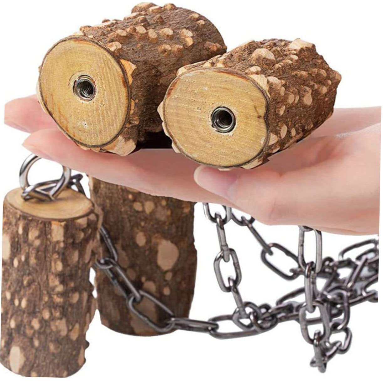 UPKOCH Perchoir Naturel pour Perroquets avec Balançoire Suspendue Activité et pour Oiseaux de Compagnie Accessoire Amusant et Stimulant pour Perroquets Couleur Couleur Aléatoire