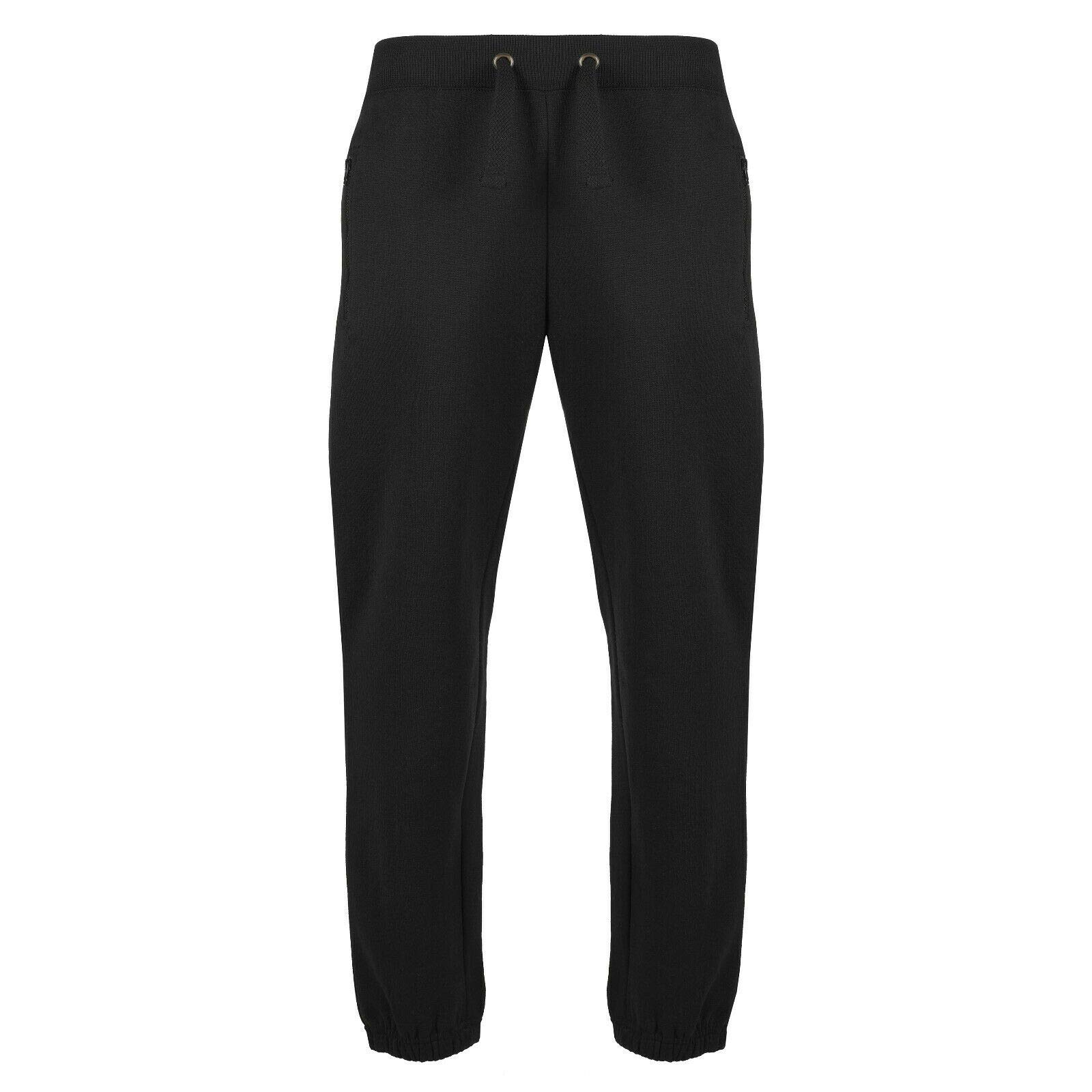 Le11 Men's Black - Fleece Joggers Track Cuffed Bottoms Plain Trouser Sweat Jogging Pant (, Xl)