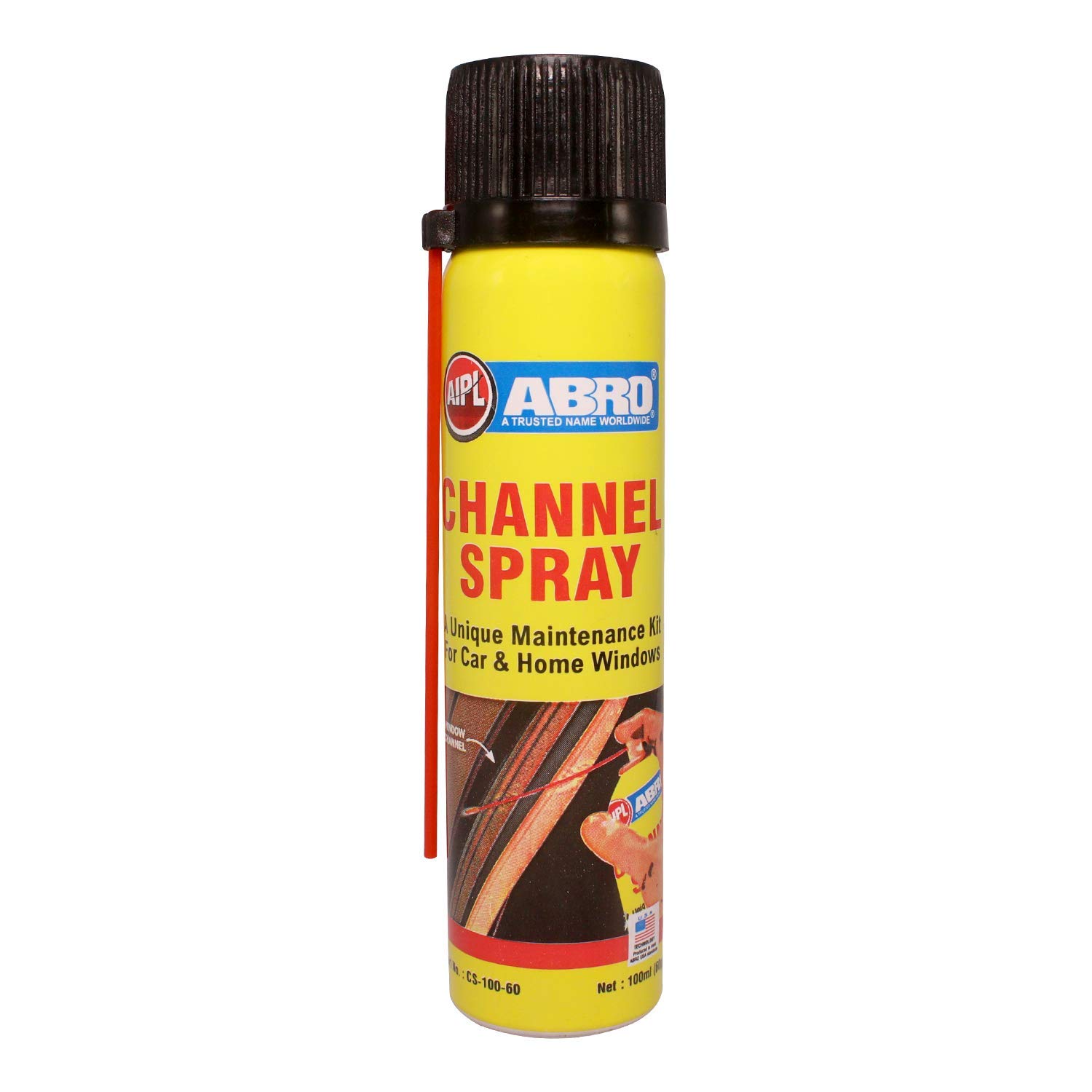 ABRO CS-100-60 Channel Spray for Car Windows & Home Doors Smooth Movement (100 ml)