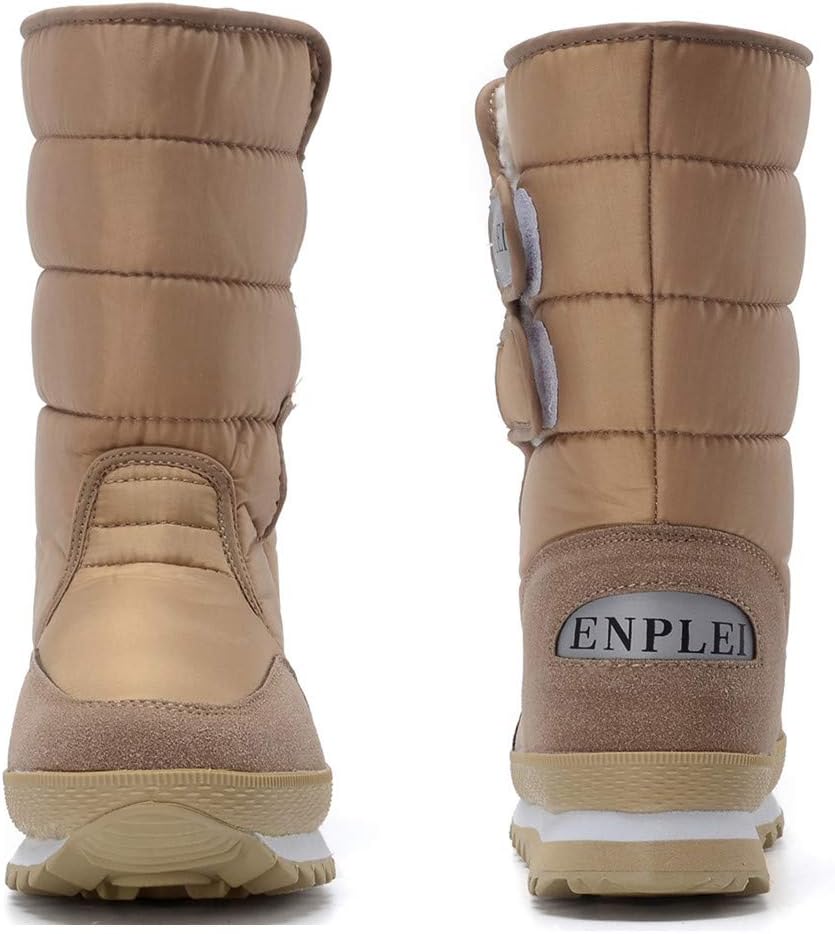 DADAWEN Women's Waterproof Frosty Snow Boot 6.5 Khaki(ep)