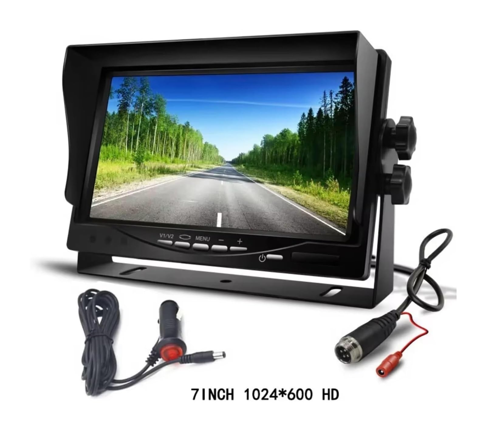 Cámara Visión Trasera para Autocaravanas Monitor LCD 7 Pulgadas para Coche Asistencia Estacionamiento para Vehículos Autobuses Cámara de Respaldo