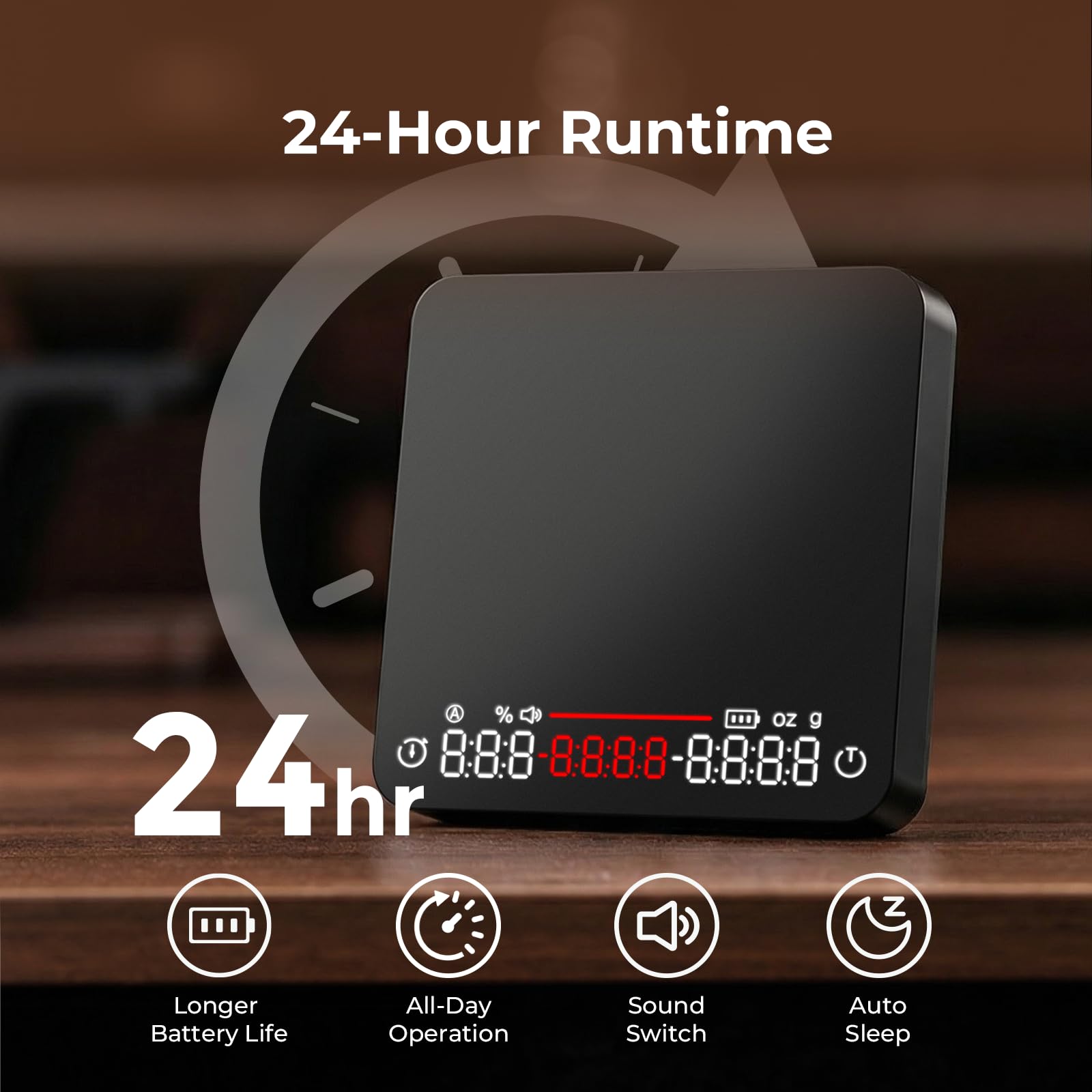 Mini balance à café rechargeable USB-C avec minuterie