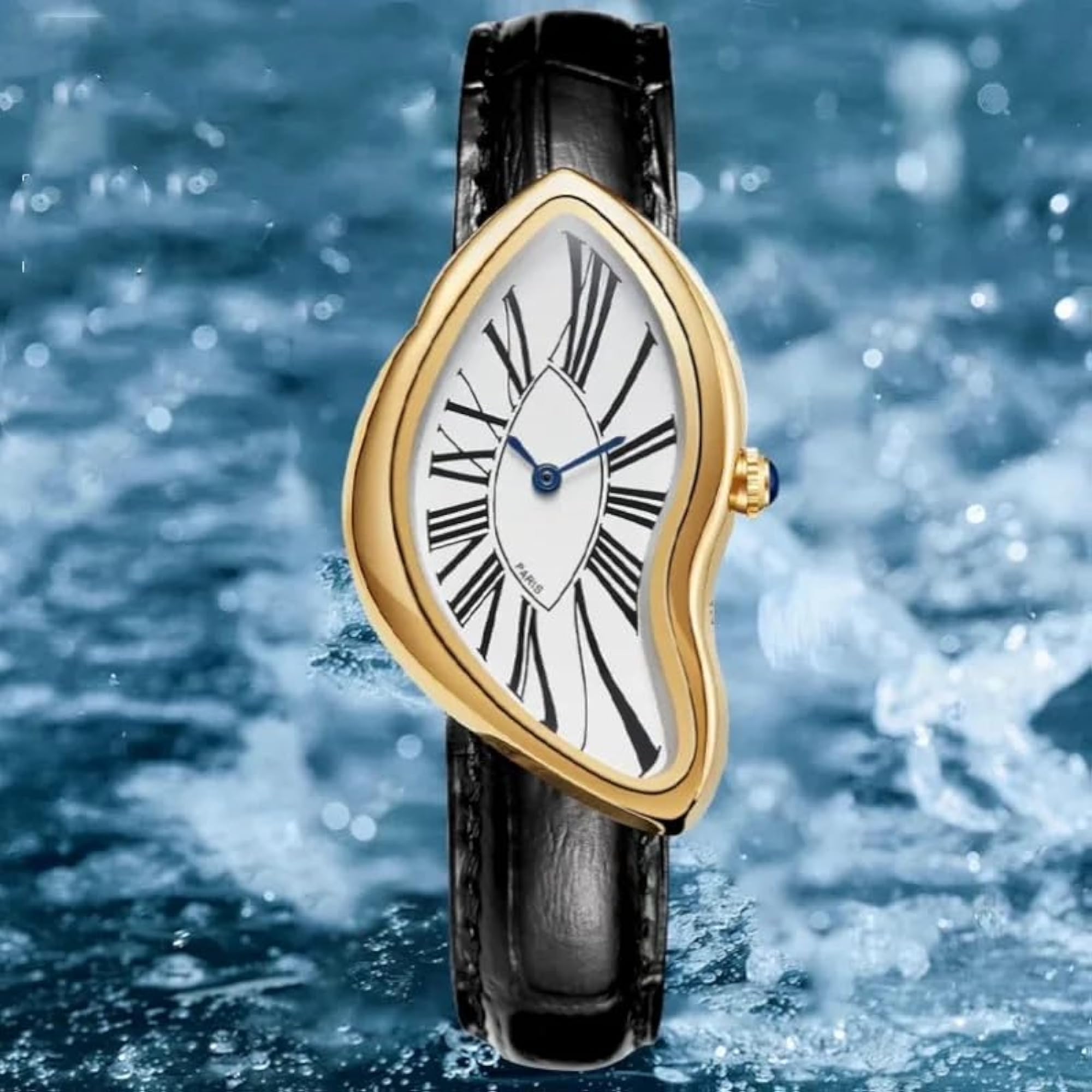 Women's Elegant Gold Plated Leather Strap Analog Quartz Watch