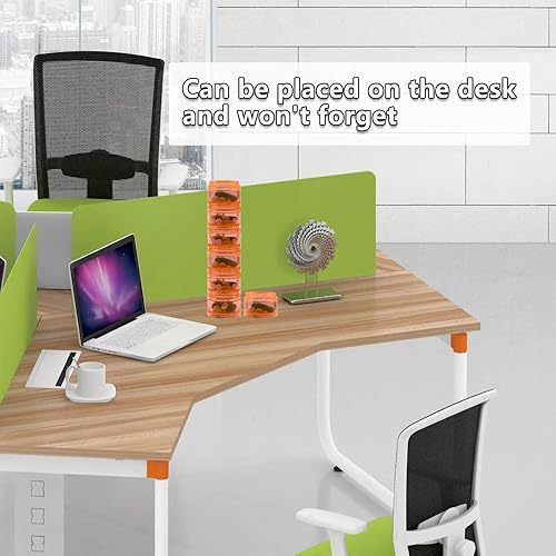 Miniatura 6 de Planificador semanal de píldoras de viaje, organizador de píldoras mensual, caja de píldoras del mes diario, compartimentos separados AMPM, los