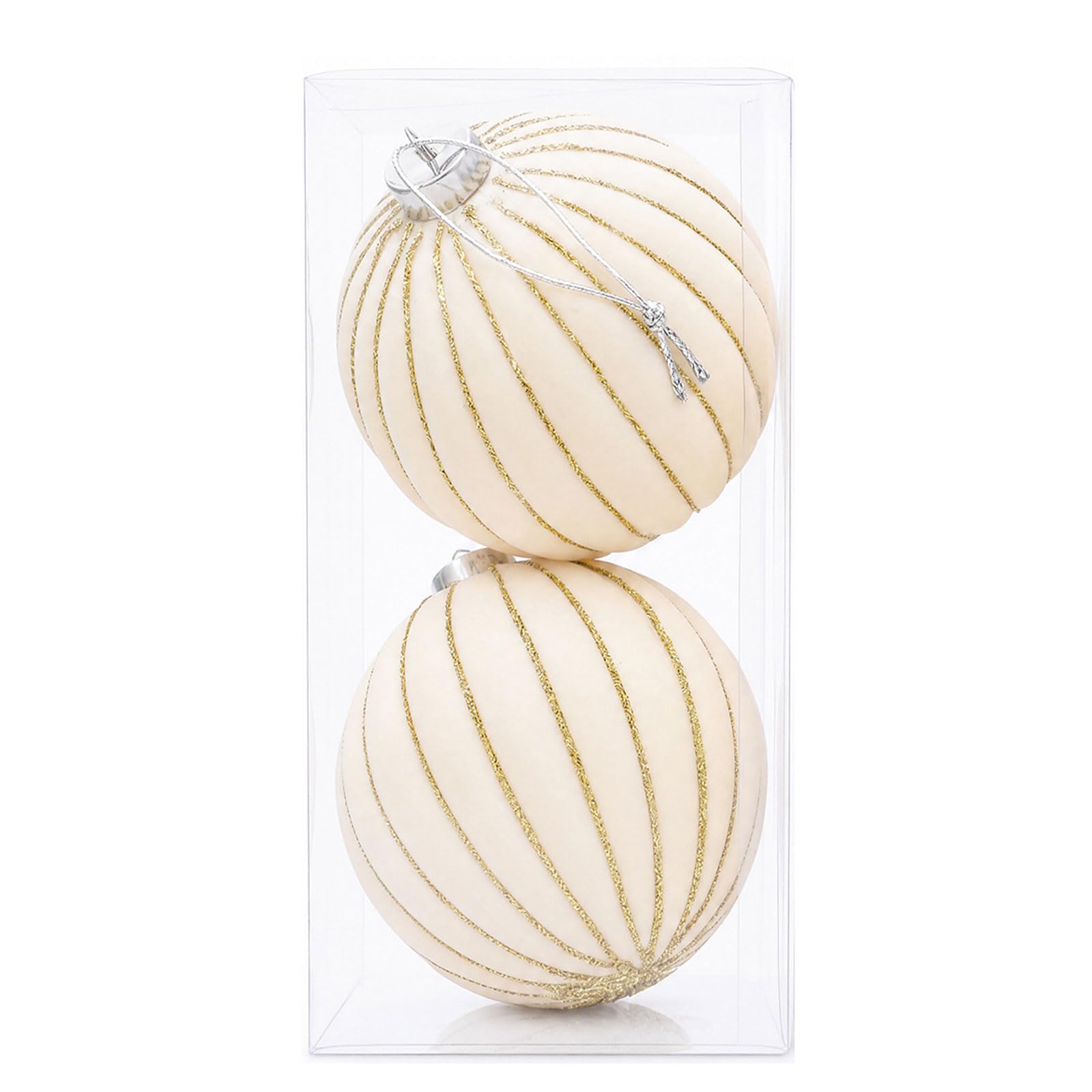 Tsophreniq 2Pcs Sparkling Velvety Christmas Ball Decorations Shatterproof Decorative Baubles Ornament for Christmas Tree Mantels Permanent Celebratory Ornamentation