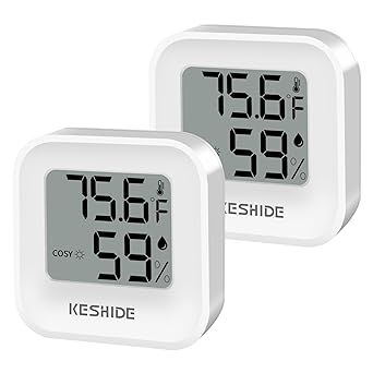 Digital Hygrometer Thermometer for Room Temperature Humidity Meter Indoor Thermometer Accuracy Calibration LCD Temperature Sensor, Bedroom, Baby Room, Office, Greenhouse, Cellar