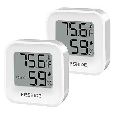 Digital Hygrometer Thermometer for Room Temperature Humidity Meter Indoor Thermometer Accuracy Calibration LCD Temperature Sensor, Bedroom, Baby Room, Office, Greenhouse, Cellar