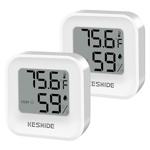 Digital Hygrometer Thermometer for Room Temperature Humidity Meter Indoor Thermometer Accuracy Calibration LCD Temperature Sensor, Bedroom, Baby Room, Office, Greenhouse, Cellar
