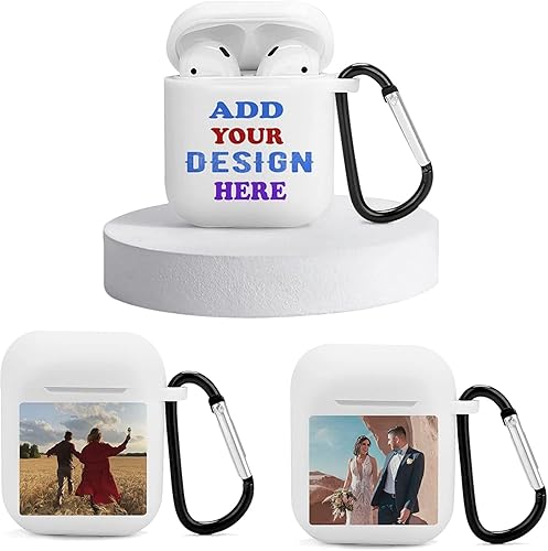 Funda personalizada para Airpods con diseño de llavero, logotipo y foto, funda personalizada para Airpod para prevención de arañazos en otoño, funda