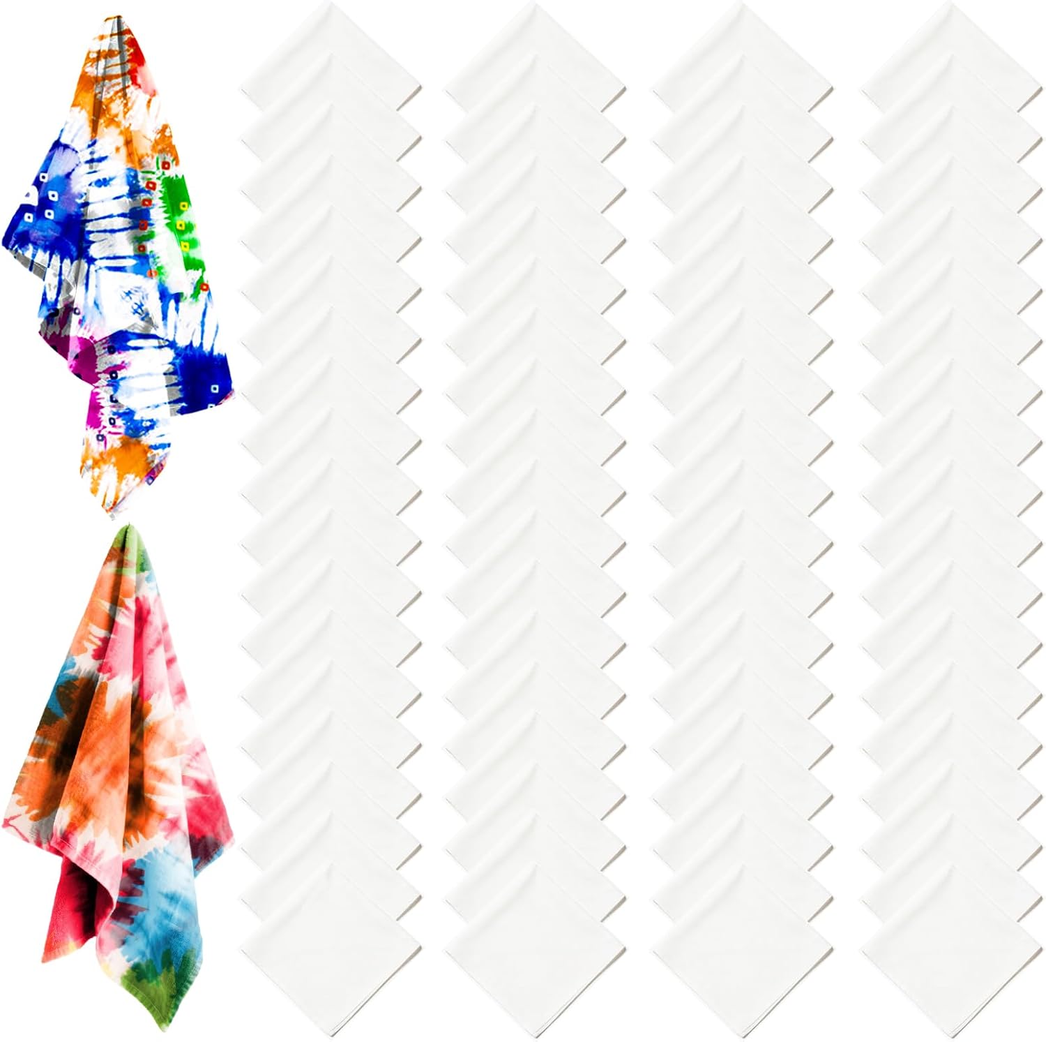 Cotton White Bandana, 22"x22" White Bandanas Bulk for Tie Dying, Handkerchiefs Headband Head Wrap Scarf