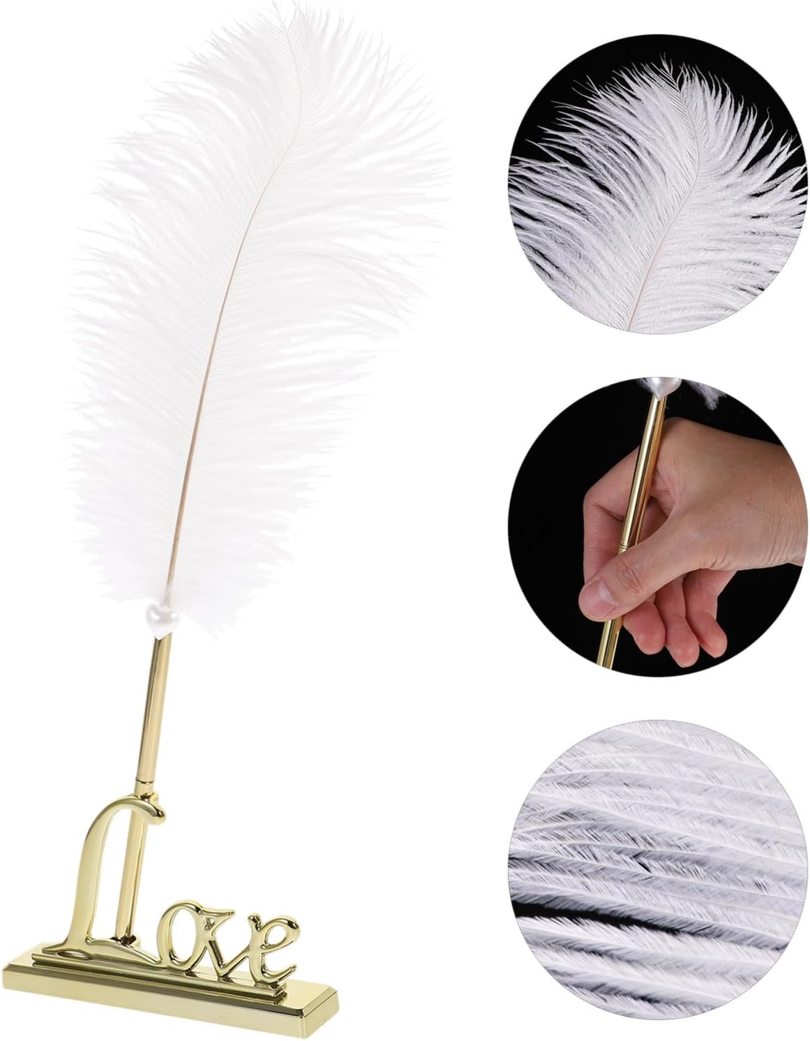 Hemoton Wedding Signing Pen Set Pen with Love Holder Guest Book Signature for Bridal Shower Engagement Party Wedding Reception Table Decor 13.77 X 5.51 X 1.18 in
