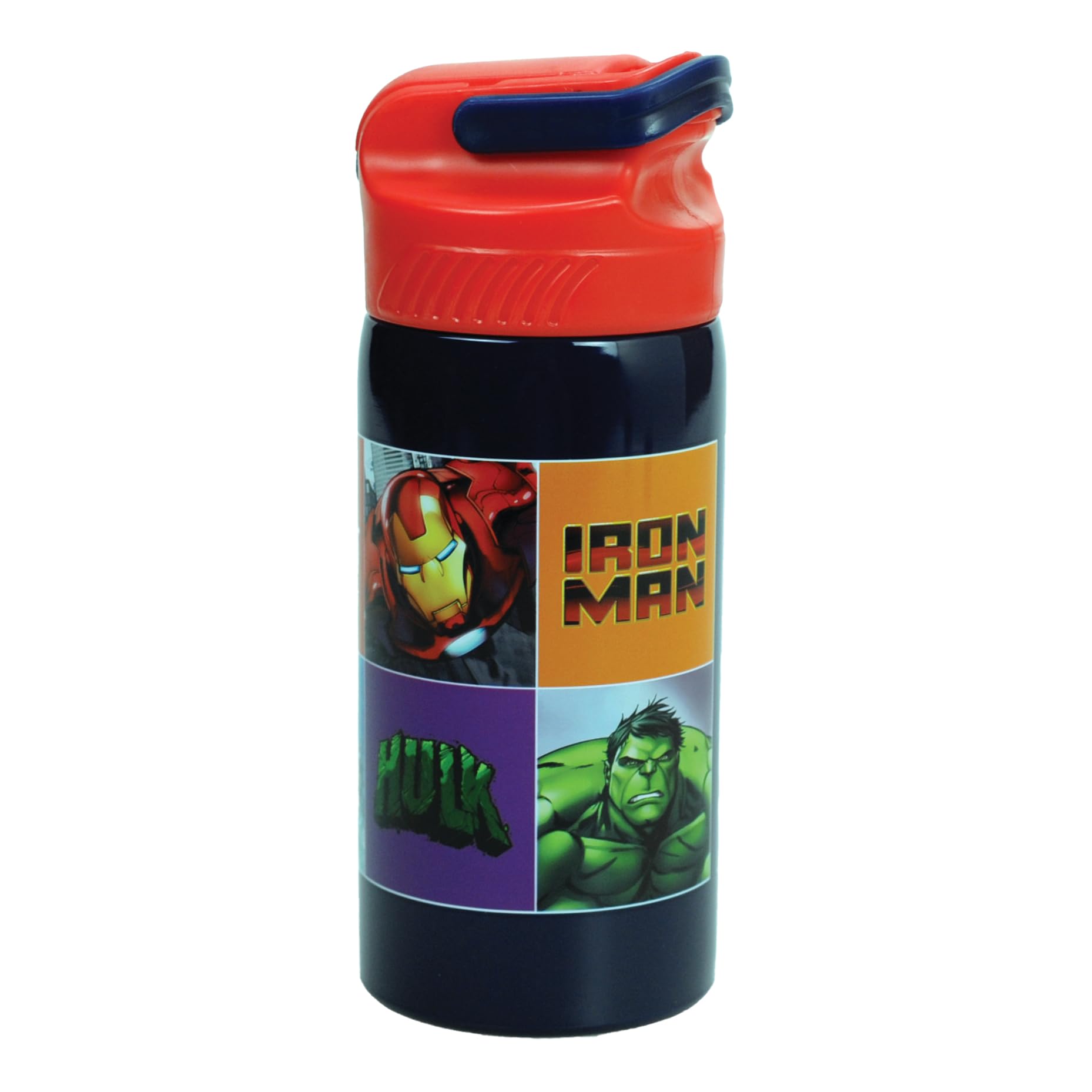 Om Supplies Avengers Characters Reusable Sipper Water Bottle Drink Bottle With Built-In Handle For Easy Carry School Lunch Kids Childrens 500Ml (Avengers)