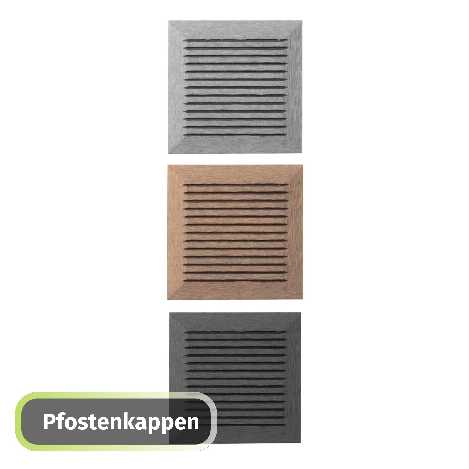 HORI Pfosten für WPC-Zaun und WPC-Zaun XXL wählbare Eck- und Verbindungspfosten in mehreren Varianten, zum Einbetonieren oder Aufschrauben, Anthrazit (3x Eckpfosten) ohne Befestigung