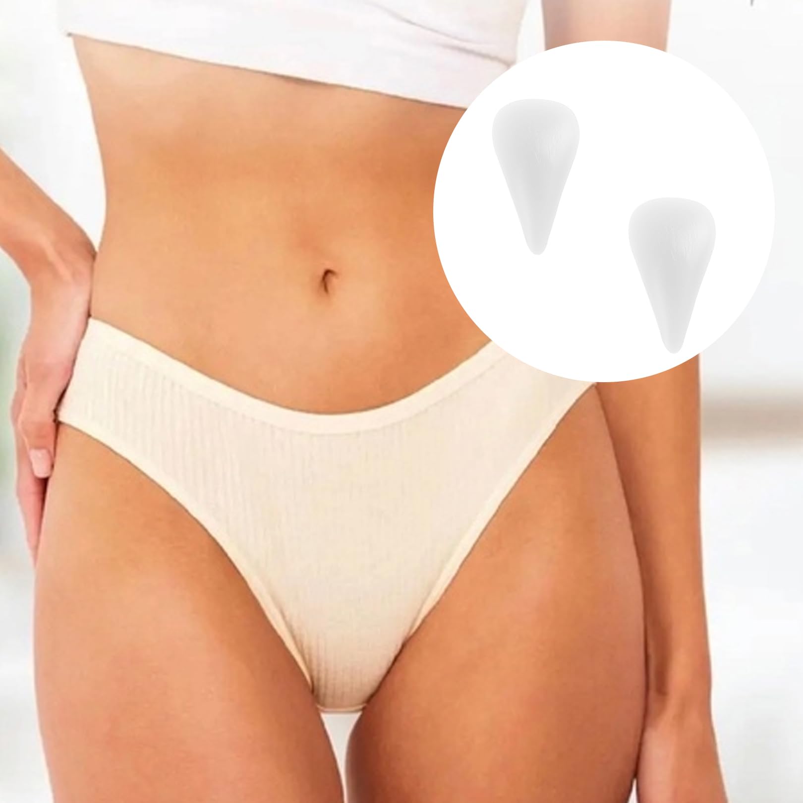 Cameltoe - 2 correttori invisibili, in silicone, da donna, riutilizzabili, anti-cameltoe, imbottiture impermeabili, senza cuciture, per leggings, costume da bagno (trasparente)