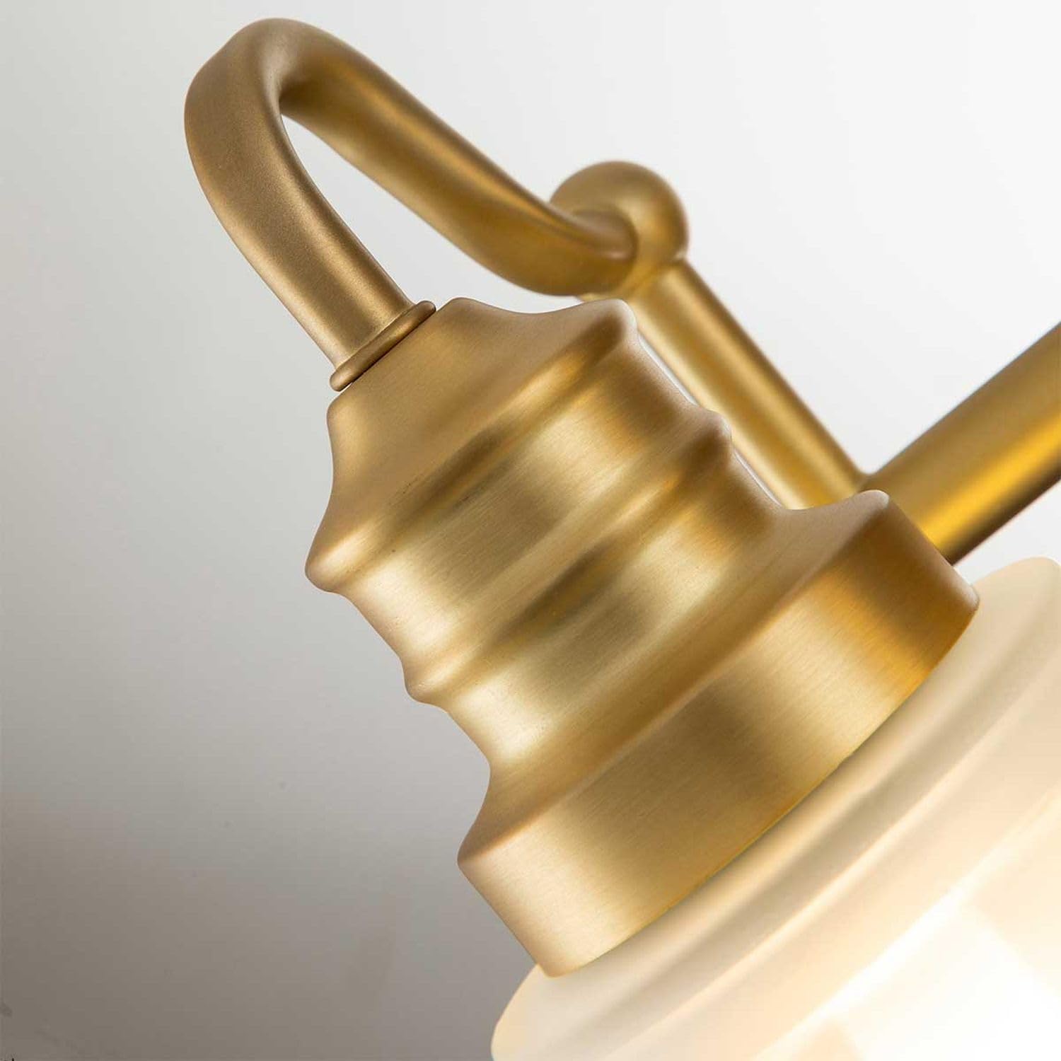 Licht-Erlebnisse Wandleuchte Badezimmer Glas Metall 35,7 cm breit IP44 in Messing antik inkl. 2x G9 LED warmweiß 3000 K Wandlampe Jugendstil Badleuchte Spiegel