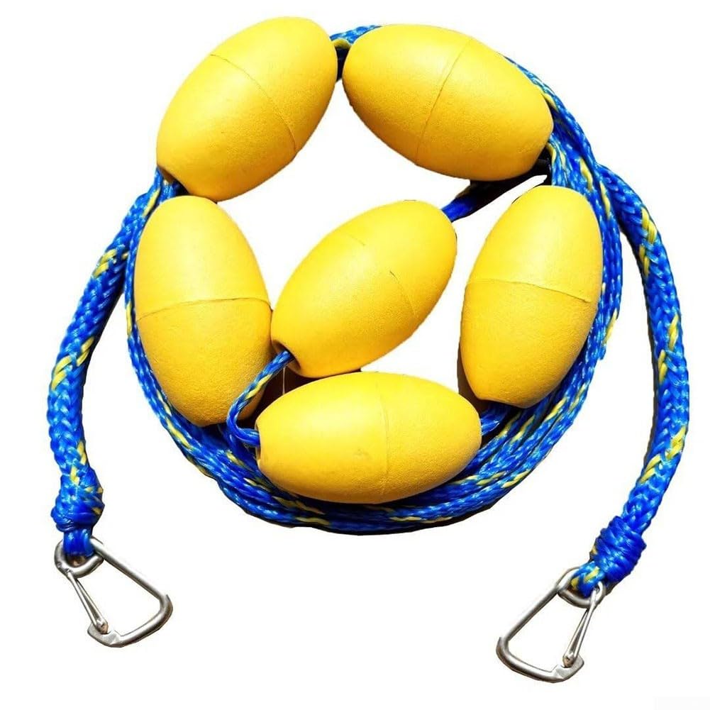 Schwimmbad Bahnenleine Sicherheitsseil 5M/16ft Trennleine Mit 5 Schwimmkörpern Für Pool UV-Beständig(Green Black)