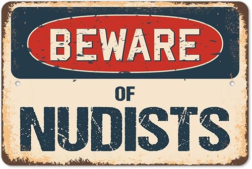 SignMission Letrero de plástico Nudistas, 10" X 14"